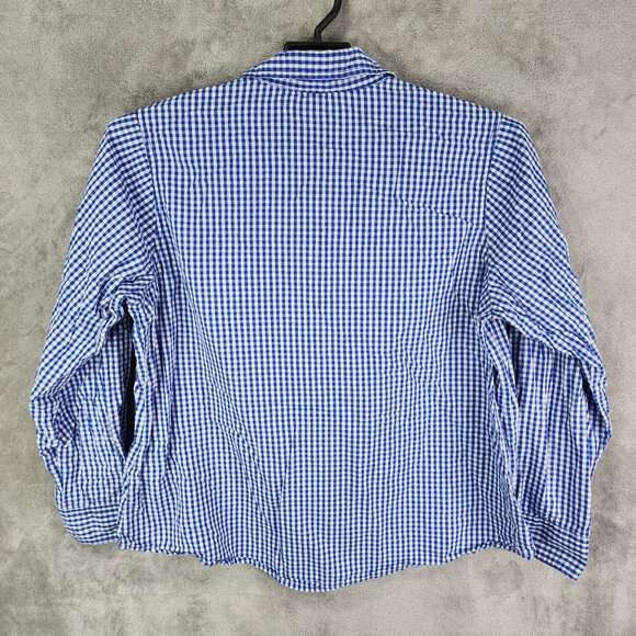 Womens White Stag Blue Gingham Shirt Button Up Penguin Embroidery Size XXL - Picture 5 of 8